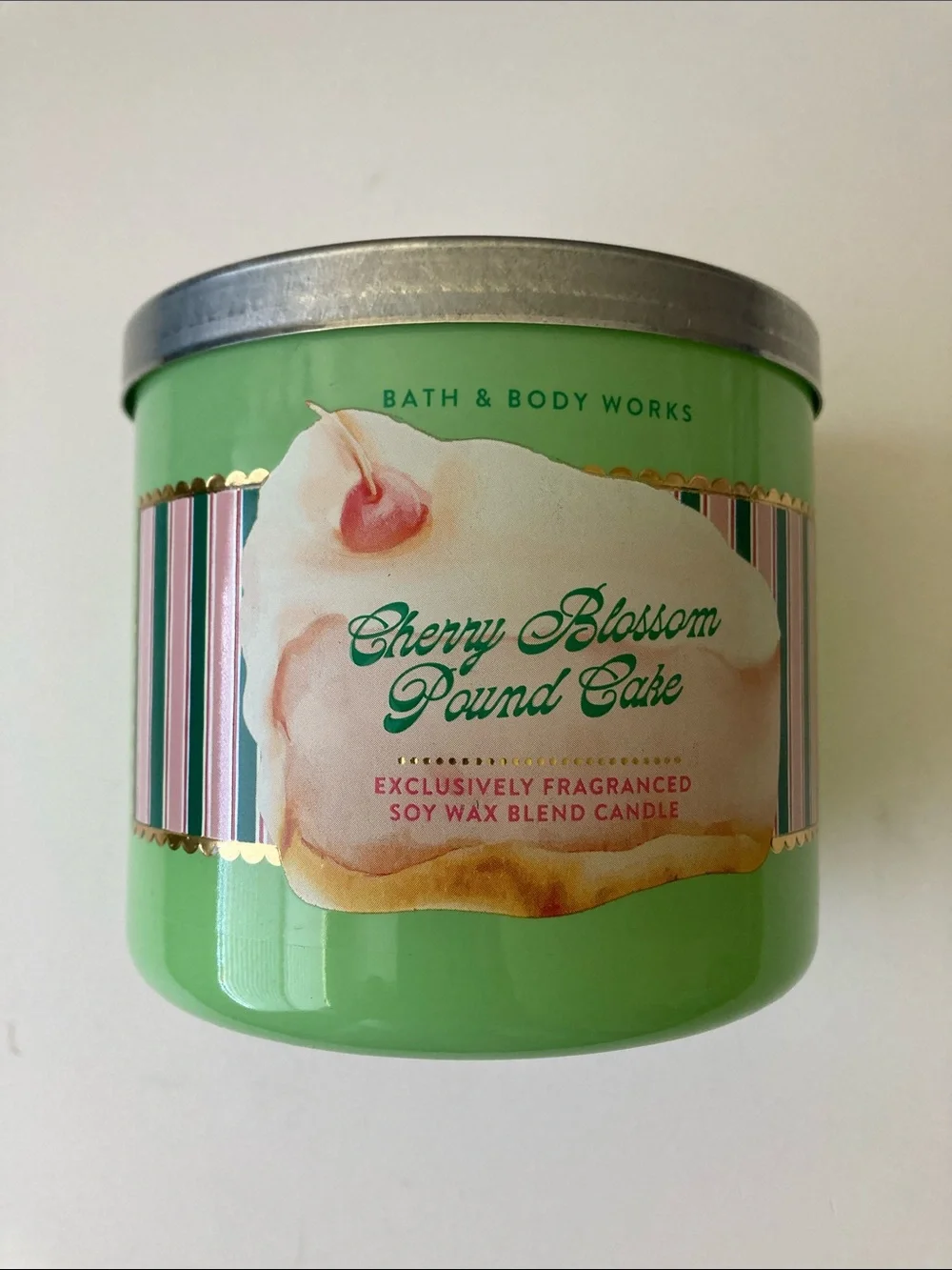 Cherry Blossom Pound Cake Candle Bath & Body Works 3 Wicks 14.5 oz